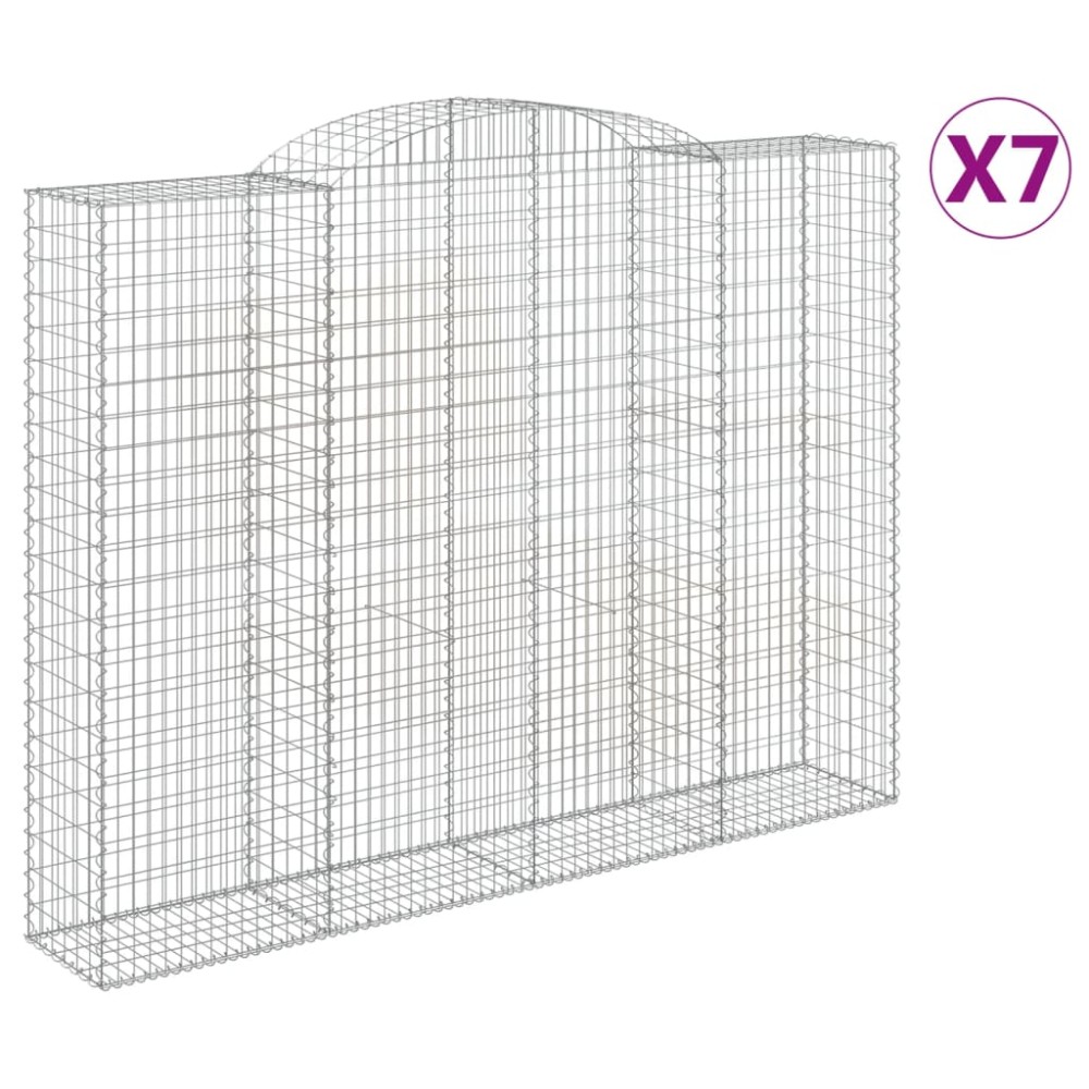 vidaXL Coșuri gabion arcuite, 7 buc, 300x50x220/240cm, fier galvanizat