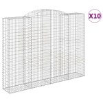 vidaXL Coșuri gabion arcuite, 10 buc 300x50x220/240cm, fier galvanizat