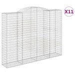 vidaXL Coșuri gabion arcuite, 11 buc 300x50x220/240cm, fier galvanizat