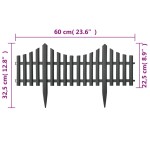 vidaXL Borduri de gazon, 17 buc., antracit, 10 m, PP vidaXL Borduri de gazon, 17 buc., antracit, 10 m, PP