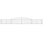 vidaXL Coșuri gabion arcuite 2 buc, 400x30x40/60 cm, fier galvanizat