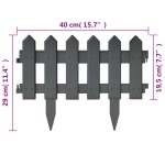 vidaXL Borduri de gazon, 25 buc., antracit, 10 m, PP vidaXL Borduri de gazon, 25 buc., antracit, 10 m, PP