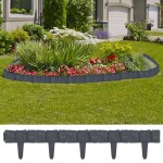 vidaXL Gard de gazon, 41 buc., 10 m, plastic, aspect piatră vidaXL Gard de gazon, 41 buc., 10 m, plastic, aspect piatră