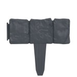 vidaXL Gard de gazon, 41 buc., 10 m, plastic, aspect piatră vidaXL Gard de gazon, 41 buc., 10 m, plastic, aspect piatră