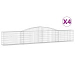 vidaXL Coșuri gabion arcuite 4 buc, 400x30x60/80 cm, fier galvanizat