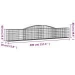 vidaXL Coșuri gabion arcuite 10 buc, 400x30x60/80 cm, fier galvanizat vidaXL Coșuri gabion arcuite 10 buc, 400x30x60/80 cm, fier galvanizat