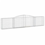 vidaXL Coșuri gabion arcuite 10 buc, 400x30x80/100 cm, fier galvanizat