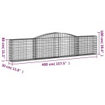 vidaXL Coșuri gabion arcuite 15 buc, 400x30x80/100 cm, fier galvanizat vidaXL Coșuri gabion arcuite 15 buc, 400x30x80/100 cm, fier galvanizat