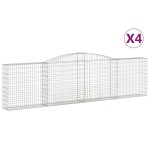 vidaXL Coșuri gabion arcuite 4 buc, 400x30x100/120 cm fier galvanizat