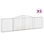 vidaXL Coșuri gabion arcuite 5 buc, 400x30x100/120 cm fier galvanizat