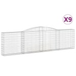 vidaXL Coșuri gabion arcuite 9 buc, 400x30x100/120 cm fier galvanizat