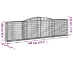 vidaXL Coșuri gabion arcuite 10 buc, 400x30x100/120 cm fier galvanizat vidaXL Coșuri gabion arcuite 10 buc, 400x30x100/120 cm fier galvanizat