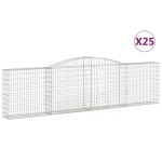 vidaXL Coșuri gabion arcuite 25 buc, 400x30x100/120 cm fier galvanizat