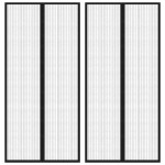 vidaXL Perdea de ușă anti-insecte cu magnet, 2 buc., negru, 220x110 cm
