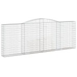 vidaXL Coșuri gabion arcuite 2 buc, 400x30x140/160 cm, fier galvanizat