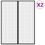 vidaXL Perdele de ușă anti-insecte cu magnet, 2 buc., negru 230x160 cm vidaXL Perdele de ușă anti-insecte cu magnet, 2 buc., negru 230x160 cm
