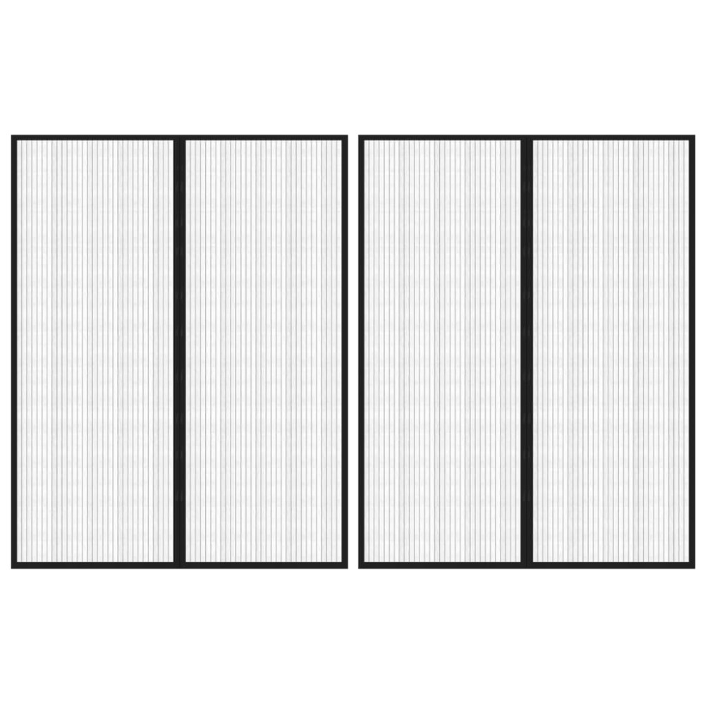 vidaXL Perdele de ușă anti-insecte cu magnet, 2 buc., negru 230x160 cm