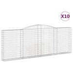 vidaXL Coșuri gabion arcuite 10 buc. 400x30x140/160 cm fier galvanizat