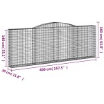 vidaXL Coșuri gabion arcuite 10 buc. 400x30x140/160 cm fier galvanizat