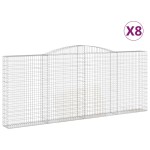 vidaXL Coșuri gabion arcuite 8 buc. 400x30x160/180 cm fier galvanizat