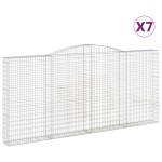 vidaXL Coșuri gabion arcuite 7 buc, 400x30x180/200 cm, fier galvanizat vidaXL Coșuri gabion arcuite 7 buc, 400x30x180/200 cm, fier galvanizat