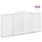 vidaXL Coșuri gabion arcuite 10 buc, 400x30x180/200cm, fier galvanizat vidaXL Coșuri gabion arcuite 10 buc, 400x30x180/200cm, fier galvanizat
