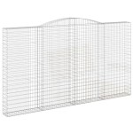 vidaXL Coșuri gabion arcuite, 3 buc, 400x30x220/240cm, fier galvanizat