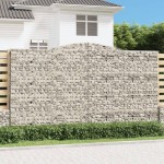 vidaXL Coșuri gabion arcuite 10 buc, 400x30x220/240cm, fier galvanizat vidaXL Coșuri gabion arcuite 10 buc, 400x30x220/240cm, fier galvanizat