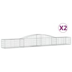 vidaXL Coșuri gabion arcuite 2 buc, 400x50x40/60 cm, fier galvanizat