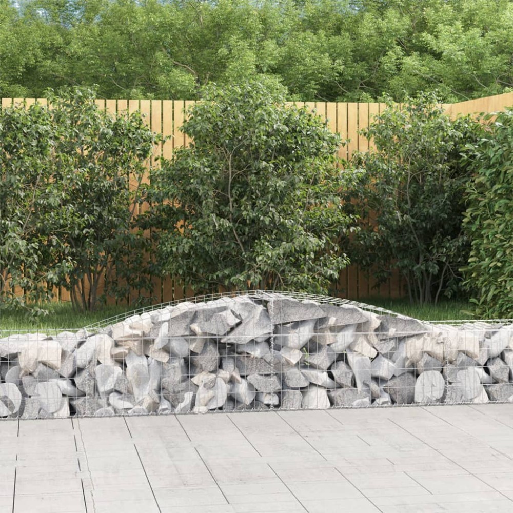 vidaXL Coșuri gabion arcuite 5 buc, 400x50x40/60 cm, fier galvanizat