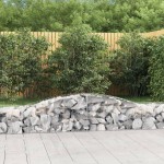 vidaXL Coșuri gabion arcuite 5 buc, 400x50x40/60 cm, fier galvanizat