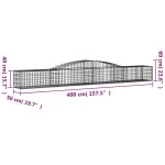 vidaXL Coșuri gabion arcuite 10 buc, 400x50x40/60 cm, fier galvanizat vidaXL Coșuri gabion arcuite 10 buc, 400x50x40/60 cm, fier galvanizat