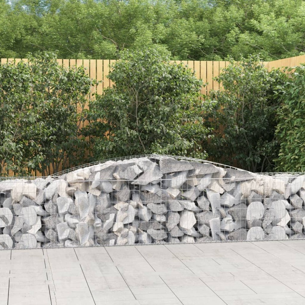 vidaXL Coșuri gabion arcuite 6 buc, 400x50x60/80 cm, fier galvanizat