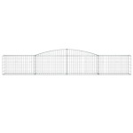 vidaXL Coșuri gabion arcuite 15 buc, 400x50x60/80 cm, fier galvanizat