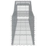 vidaXL Coșuri gabion arcuite 15 buc, 400x50x60/80 cm, fier galvanizat