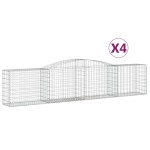 vidaXL Coșuri gabion arcuite 4 buc, 400x50x80/100 cm, fier galvanizat vidaXL Coșuri gabion arcuite 4 buc, 400x50x80/100 cm, fier galvanizat