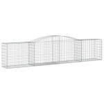 vidaXL Coșuri gabion arcuite 4 buc, 400x50x80/100 cm, fier galvanizat vidaXL Coșuri gabion arcuite 4 buc, 400x50x80/100 cm, fier galvanizat