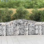 vidaXL Coșuri gabion arcuite 5 buc, 400x50x80/100 cm, fier galvanizat