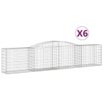vidaXL Coșuri gabion arcuite 6 buc, 400x50x80/100 cm, fier galvanizat vidaXL Coșuri gabion arcuite 6 buc, 400x50x80/100 cm, fier galvanizat