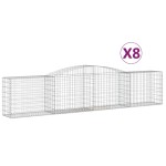 vidaXL Coșuri gabion arcuite 8 buc, 400x50x80/100 cm, fier galvanizat vidaXL Coșuri gabion arcuite 8 buc, 400x50x80/100 cm, fier galvanizat