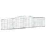 vidaXL Coșuri gabion arcuite 15 buc, 400x50x80/100 cm, fier galvanizat