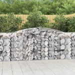vidaXL Coșuri gabion arcuite 2 buc, 400x50x100/120 cm fier galvanizat