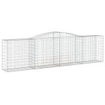 vidaXL Coșuri gabion arcuite 15 buc, 400x50x100/120 cm fier galvanizat