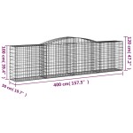 vidaXL Coșuri gabion arcuite 15 buc, 400x50x100/120 cm fier galvanizat