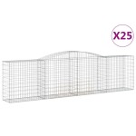 vidaXL Coșuri gabion arcuite 25 buc, 400x50x100/120 cm fier galvanizat