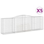 vidaXL Coșuri gabion arcuite 5 buc, 400x50x120/140 cm, fier galvanizat vidaXL Coșuri gabion arcuite 5 buc, 400x50x120/140 cm, fier galvanizat