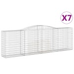 vidaXL Coșuri gabion arcuite 7 buc, 400x50x120/140 cm, fier galvanizat vidaXL Coșuri gabion arcuite 7 buc, 400x50x120/140 cm, fier galvanizat
