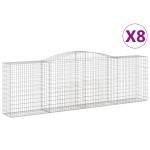 vidaXL Coșuri gabion arcuite 8 buc, 400x50x120/140 cm, fier galvanizat vidaXL Coșuri gabion arcuite 8 buc, 400x50x120/140 cm, fier galvanizat