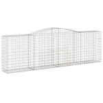 vidaXL Coșuri gabion arcuite 15 buc, 400x50x120/140cm, fier galvanizat