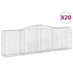 vidaXL Coșuri gabion arcuite 20 buc, 400x50x120/140cm, fier galvanizat